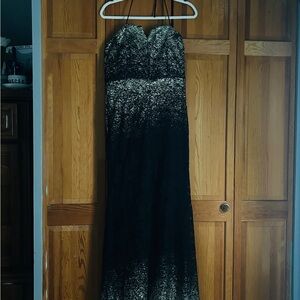 Windsor Strapless Black and Gold Dress